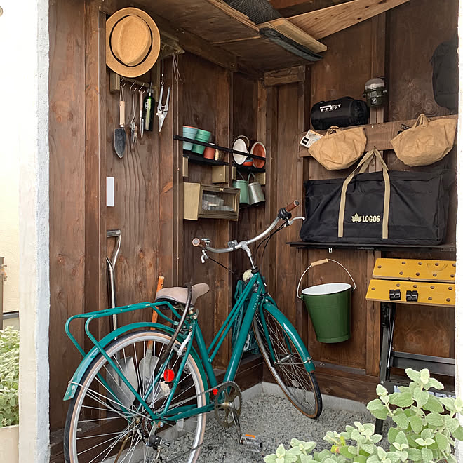 ガーデニング用品収納/DIY/壁面ディスプレイ/小屋DIY /つるす収納&hellip;などのインテリア実例 20190718 081021