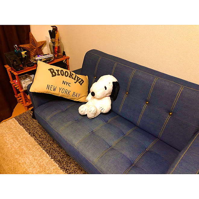 スヌーピー 大好き デニムソファー ソファー 雑貨 男前インテリア などのインテリア実例 05 03 23 45 08 Roomclip ルームクリップ