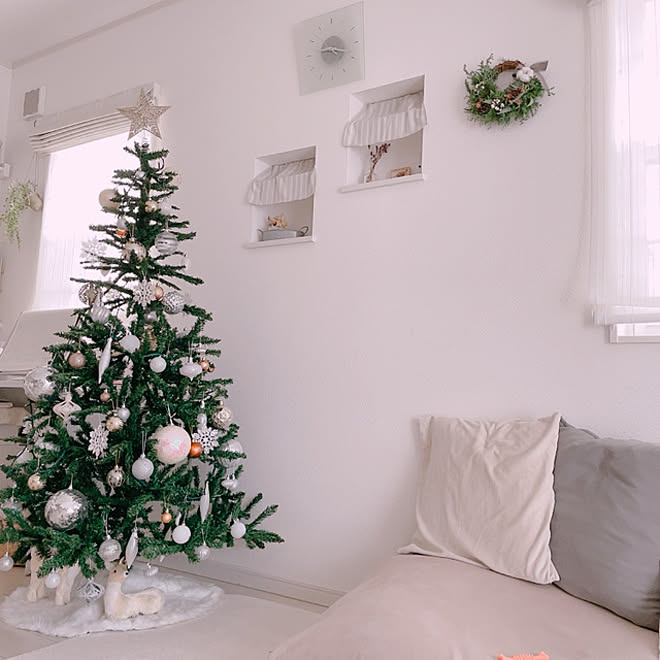 クリスマスツリー リース クリスマス クリスマスリース シンプル などのインテリア実例 21 12 12 21 02 59 Roomclip ルームクリップ