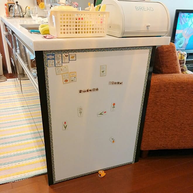 キッチン 子育て中 マグネットシート ホワイトボード キッチン横のインテリア実例 14 12 23 14 02 17 Roomclip ルームクリップ
