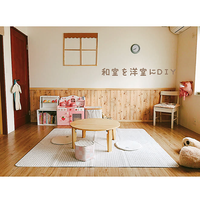 ベッド周り ナチュラルカントリー ナチュラルフレンチ 腰壁diy 和室を洋室に などのインテリア実例 18 01 18 10 08 59 Roomclip ルームクリップ