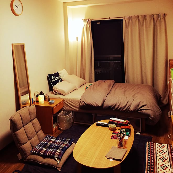 部屋全体/一人暮らし/ニトリ/無印良品/ブルーが好き&hellip;などのインテリア実例 20150909 222227