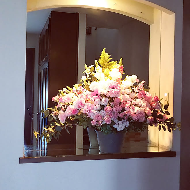 玄関 入り口 造花 Asca フランフラン イケヤ などのインテリア実例 19 04 13 12 51 42 Roomclip ルームクリップ
