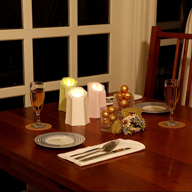 リビング Ledキャンドル テーブルコーディネート クリスマスのインテリア実例 16 12 10 11 08 25 Roomclip ルームクリップ
