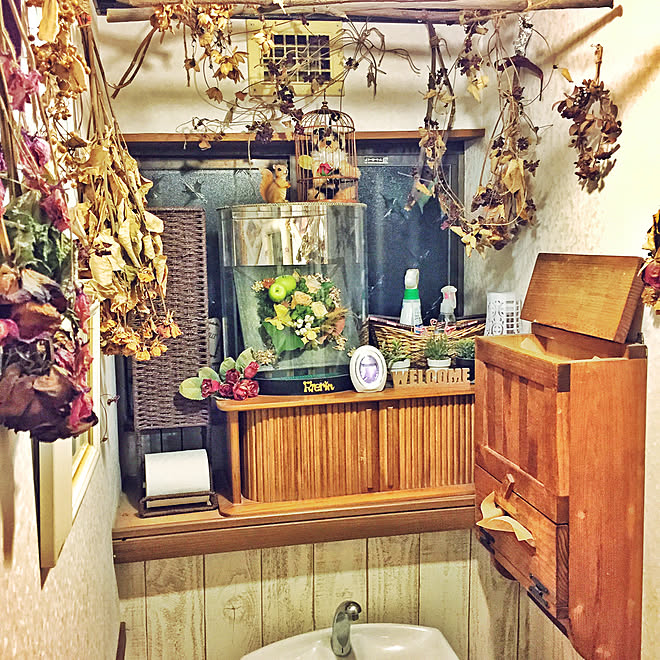 ドライフラワー 庭の花 ペーパータオル トイレのインテリア 好きなものに囲まれた暮らし などのインテリア実例 11 13 31 48 Roomclip ルームクリップ