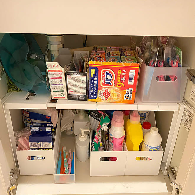 洗面台下収納 ニトリ 収納 無垢の洗面台 無垢 などのインテリア実例 21 10 09 03 14 51 Roomclip ルームクリップ