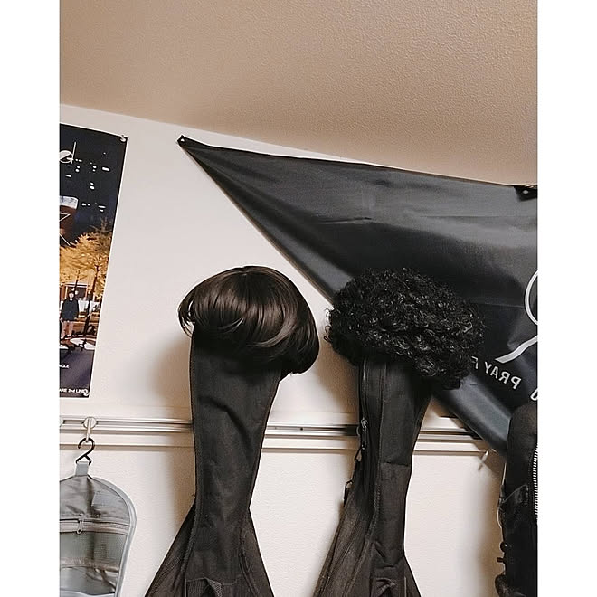 壁 天井 収納アイデア ウィッグ ダイソー 100均のインテリア実例 10 31 15 23 53 Roomclip ルームクリップ