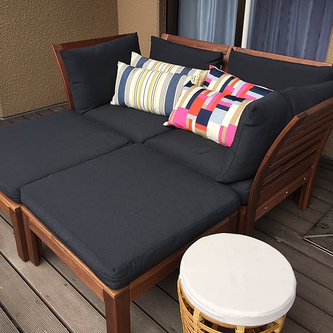 リビング 色とりどり 屋外ソファーはikea 屋外ソファーのインテリア実例 17 07 17 09 31 25 Roomclip ルームクリップ