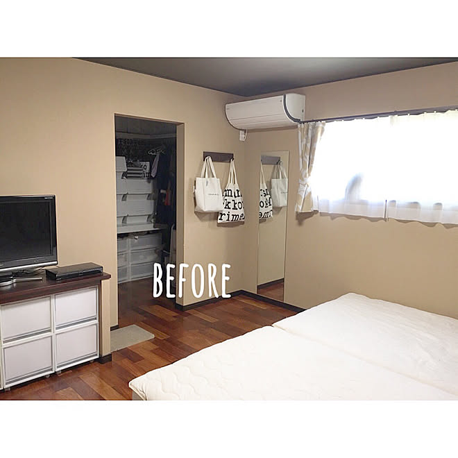 ベッド周り 子供服収納 寝室収納 寝室 マイホーム などのインテリア実例 17 08 04 10 06 41 Roomclip ルームクリップ