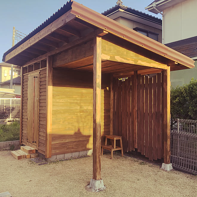 2 4 自転車置場 小屋diy 2 4工法 物置小屋 などのインテリア実例 09 05 15 10 42 Roomclip ルームクリップ