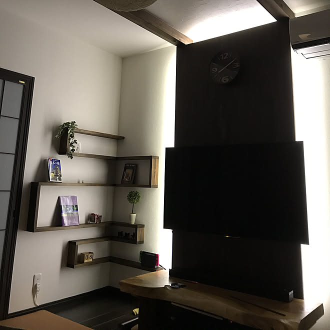 壁 天井 間接照明 Ledテープライト 和モダン 2 4材 などのインテリア実例 18 05 11 12 16 Roomclip ルームクリップ