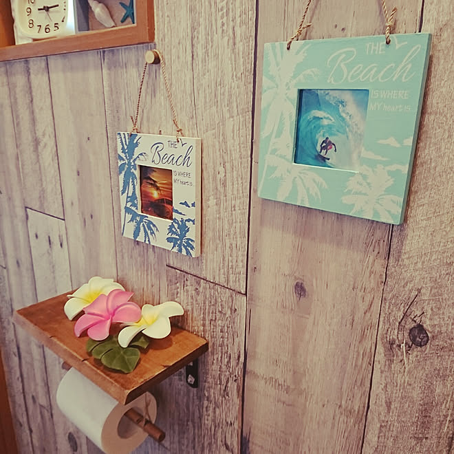 バス トイレ カヒコ 壁紙屋本舗 Diy初心者 ハワイアンインテリアのインテリア実例 18 02 21 09 14 45 Roomclip ルームクリップ