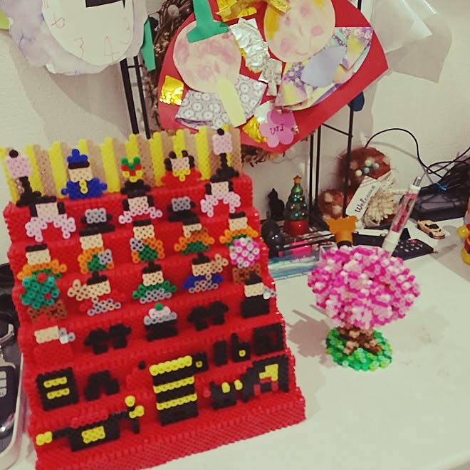 ひな祭り アイロンビーズ 玄関 入り口のインテリア実例 17 02 18 18 29 57 Roomclip ルームクリップ