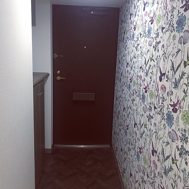 アクセントクロス サンゲツ壁紙 サンゲツ クッションフロア 玄関 入り口のインテリア実例 06 22 18 17 41 Roomclip ルームクリップ