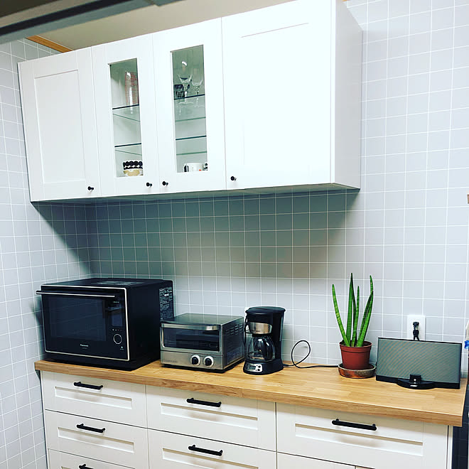 吊り戸棚 吊り戸棚収納 イケア リフォーム Ikeaキッチン などのインテリア実例 11 23 21 51 15 Roomclip ルームクリップ