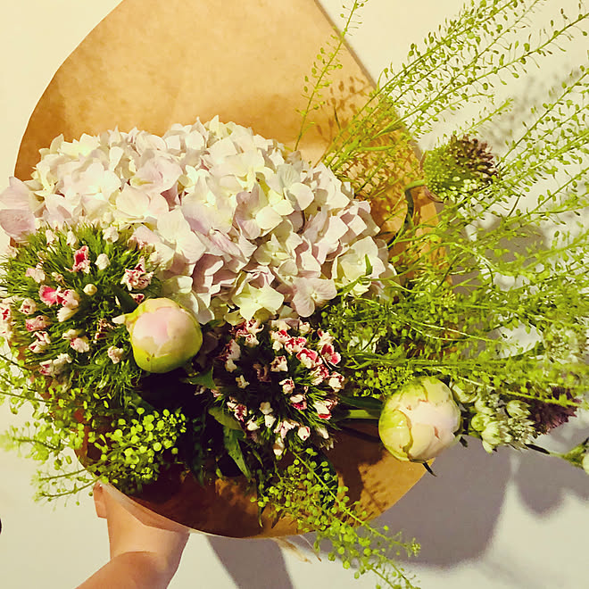 アストランティア 手毬草 芍薬 アリウム ナズナ などのインテリア実例 21 05 10 21 59 58 Roomclip ルームクリップ