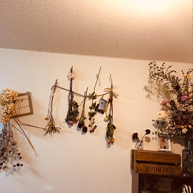 DIY/一人暮らし/カフェ風/ドライフラワー/ワンルーム 狭い...などのインテリア実例 - 2019-09-21 16:03:40