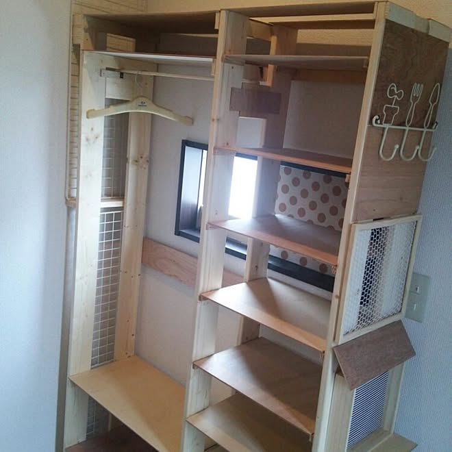玄関/入り口/なるべくお金をかけずにどうにかしたい/ハンガーラック/収納/DIY&hellip;などのインテリア実例 20150123 13