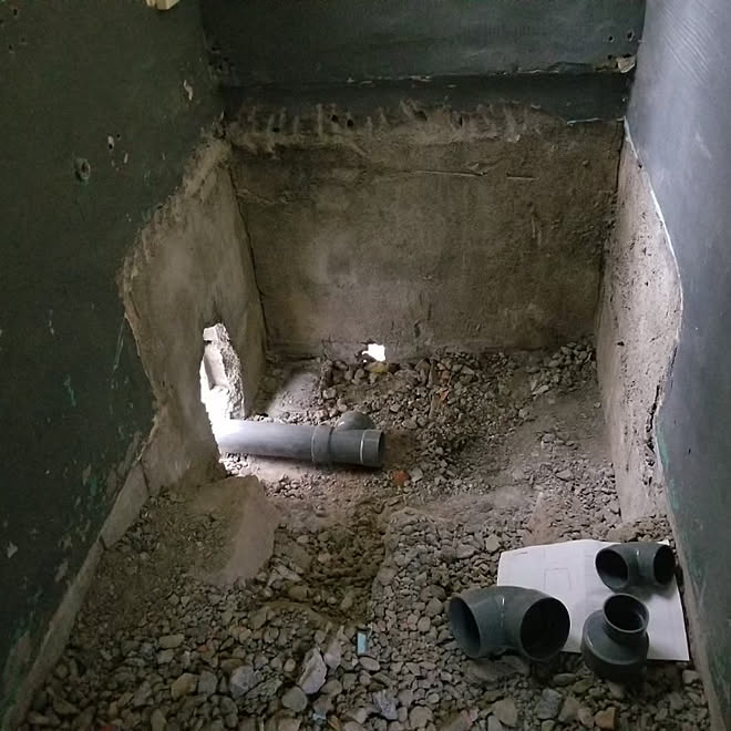 バス トイレ お風呂解体 古民家diy 昭和のお家 空き家再生 などのインテリア実例 02 23 10 19 35 Roomclip ルームクリップ