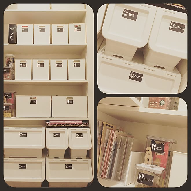 棚 パントリー ラベルシール キャリコ カインズホーム などのインテリア実例 16 04 09 22 35 45 Roomclip ルームクリップ