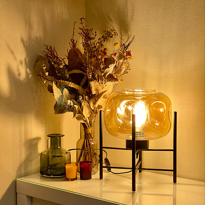 フラワーベース ドライフラワー ライト ニトリ Ikea などのインテリア実例 12 12 02 52 46 Roomclip ルームクリップ