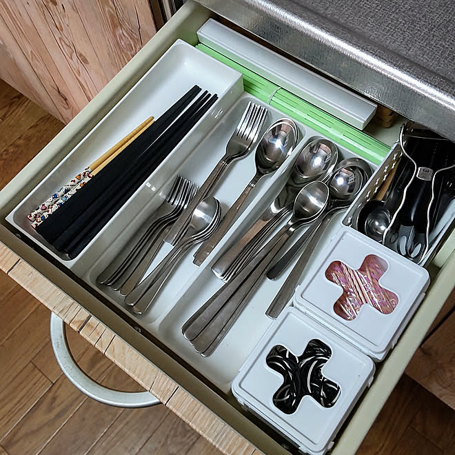 キッチン キッチン収納 無印良品 ニトリ カトラリー収納 などのインテリア実例 21 12 16 14 48 24 Roomclip ルームクリップ
