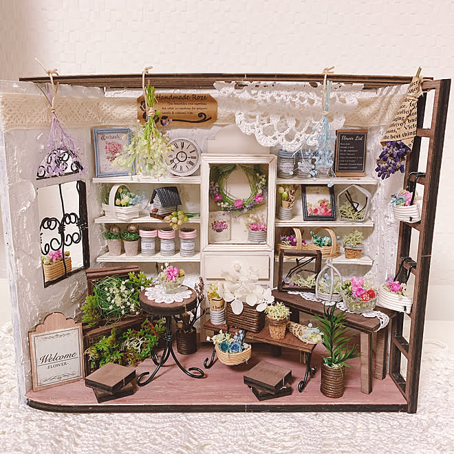坂の上の花屋さん ドライフラワー 誕生日プレゼント キット ホームデコミニチュアハウス などのインテリア実例 21 07 16 22 58 46 Roomclip ルームクリップ
