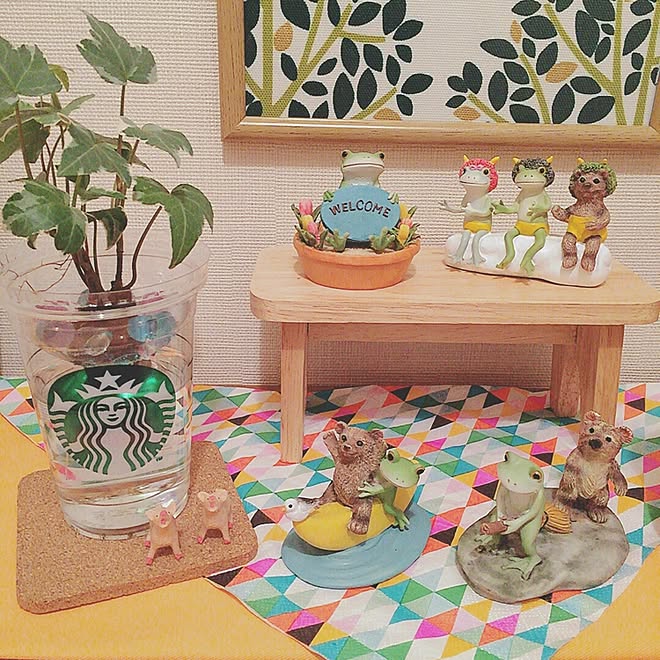 玄関/入り口/mamaikuko/スタバカップ/観葉植物のインテリア実例 20160202 174141 ｜ RoomClip