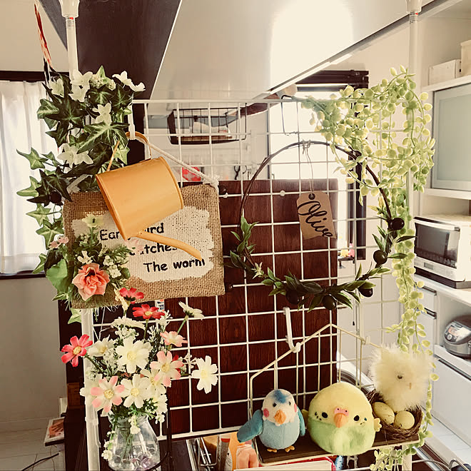 キッチン フェイクグリーン 目隠し 100均 ダイソーのインテリア実例 18 02 14 16 59 00 Roomclip ルームクリップ