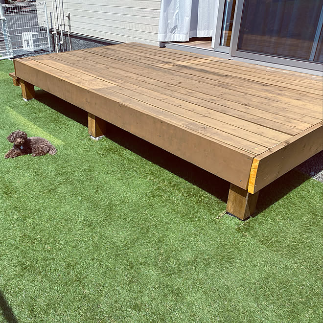 ウッドデッキ 縁側ウッドデッキ ドッグラン 庭づくりdiy ドッグランdiy などのインテリア実例 05 09 21 19 27 Roomclip ルームクリップ