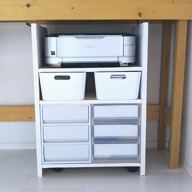 棚/DIY/DIY棚/プリンター収納/IKEA&hellip;などのインテリア実例 20190720 074415 ｜ RoomClip
