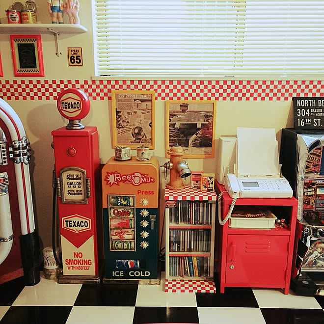 リビング アメリカンダイナー ファックス台 Cdラックのインテリア実例 17 09 14 21 41 17 Roomclip ルームクリップ