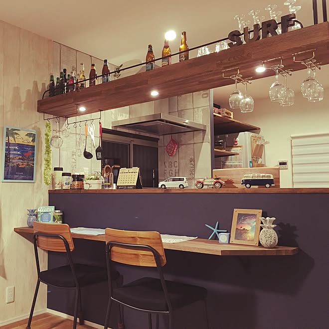 キッチン 西海岸 カフェ風 雑貨 ハワイ などのインテリア実例 16 02 07 01 45 46 Roomclip ルームクリップ