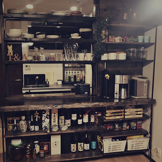 日本酒/コーヒーメーカー/食器棚/BARカウンター/DIY&hellip;などのインテリア実例 20200511 005854