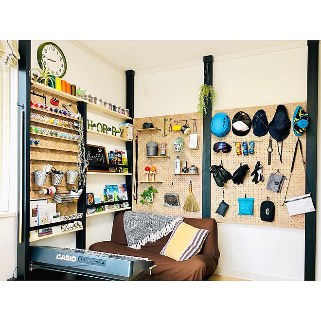 糸収納 アウトドアグッズ収納 アウトドア 趣味部屋 ソーイングルーム などのインテリア実例 06 13 13 36 10 Roomclip ルームクリップ