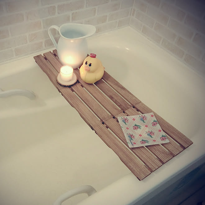 バス トイレ セリア Seira Diy バスタブトレー などのインテリア実例 19 07 15 17 18 51 Roomclip ルームクリップ