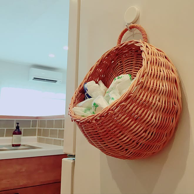 キッチン/マグネットフック/レジ袋/ナチュラル/収納...などのインテリア実例 - 2016-10-02 12:42:39