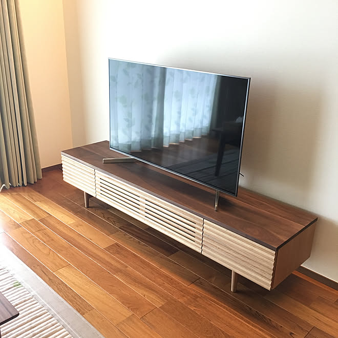 リビング Bravia 49型 テレビボード 飛騨産業 ナチュラルのインテリア実例 18 09 12 09 23 25 Roomclip ルームクリップ