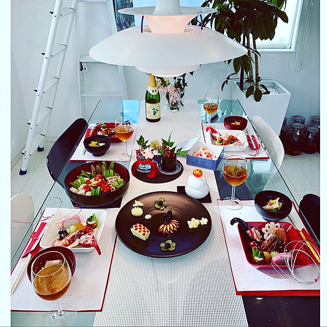 お正月の食卓 和モダン 箸袋手作り お正月 テーブルコーディネート などのインテリア実例 01 01 21 12 36 Roomclip ルームクリップ