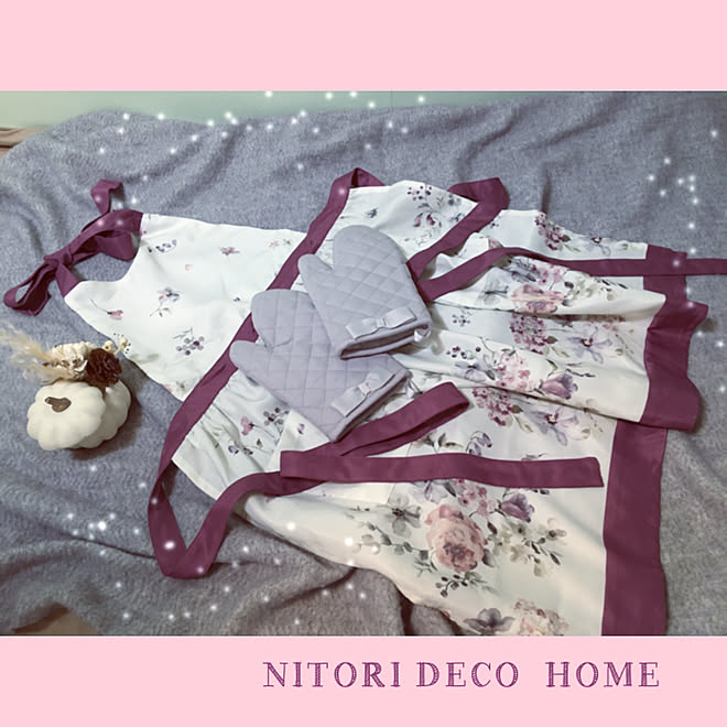 大人かわいい 花柄エプロン ワインレッド色 安くてかわいい エプロン などのインテリア実例 21 10 05 22 40 14 Roomclip ルームクリップ