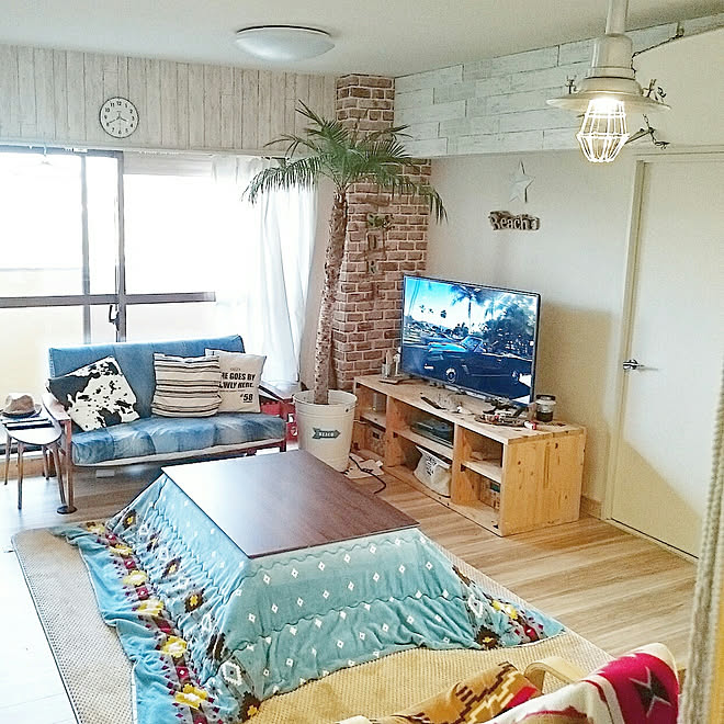リビング/こたつ/中古マンション/海を感じるインテリア/カリフォルニアスタイル&hellip;などのインテリア実例 20171125 2249