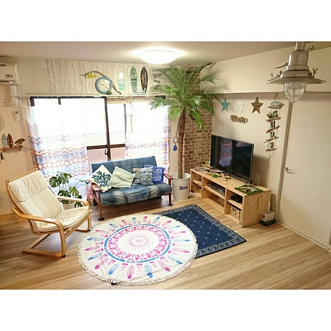 部屋全体/カリフォルニアスタイル/中古マンション/西海岸インテリア/ビーチハウス&hellip;などのインテリア実例 20160820 09