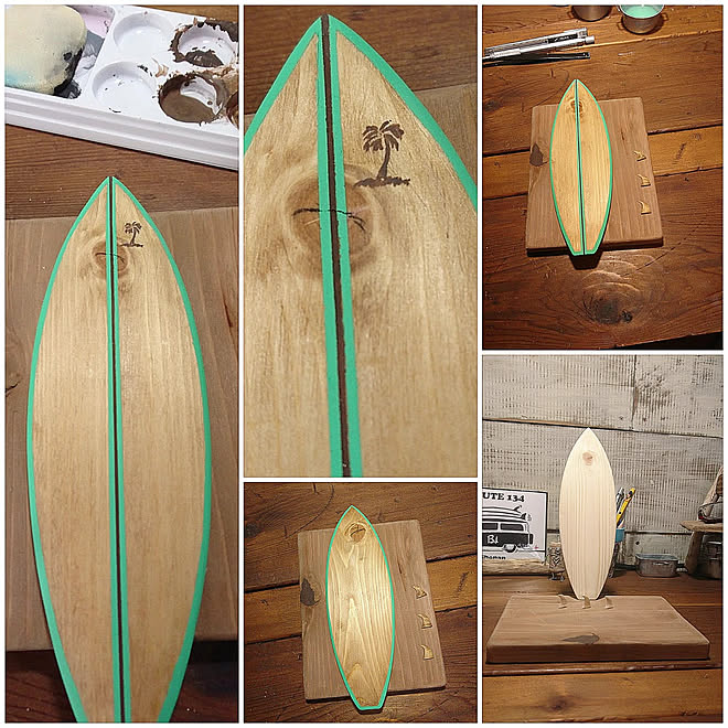 机 サーフボードオブジェ ハンドメイド 木製雑貨 オーダー品のインテリア実例 21 03 24 12 49 48 Roomclip ルームクリップ