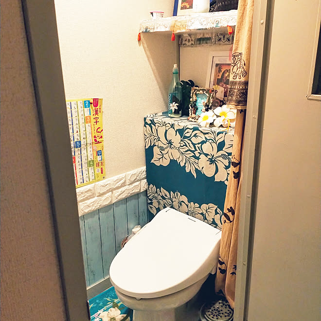 ハワイアン ダイソー Diy 100均 バス トイレのインテリア実例 21 09 22 23 56 57 Roomclip ルームクリップ