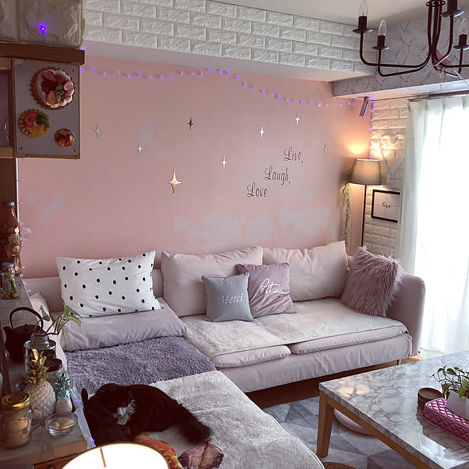 ピンクの壁 ピンクインテリア ソーデルハムン ピンクハムン 寝椅子ハムン などのインテリア実例 04 12 11 27 21 Roomclip ルームクリップ