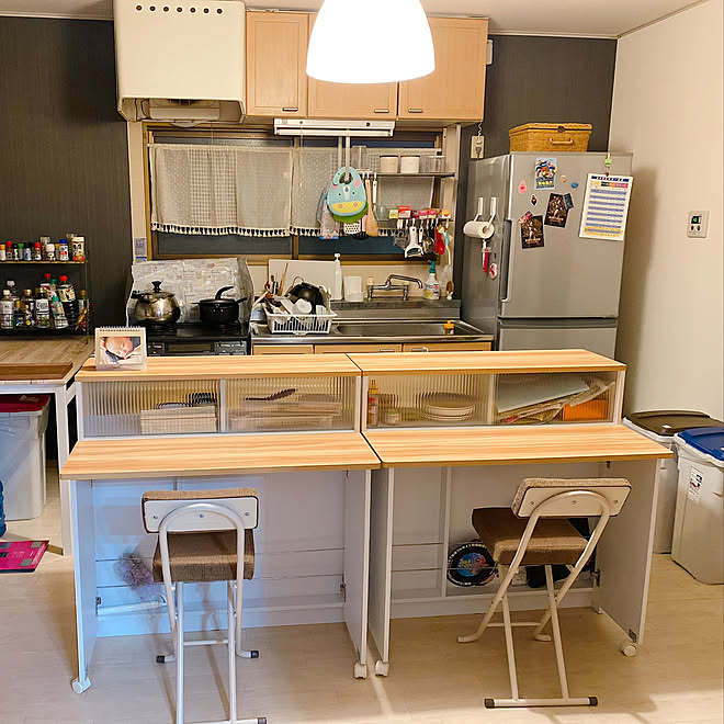 Salut ダイニングテーブル カウンターキッチン 生活感 汚部屋 などのインテリア実例 04 14 22 41 08 Roomclip ルームクリップ