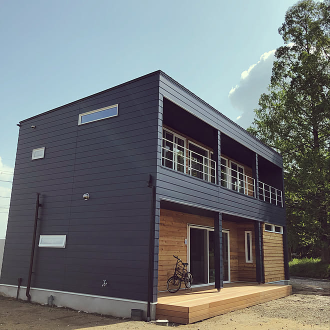 金属サイディング ネイビーの壁 35坪の家 Sfビレクト 外観 などのインテリア実例 19 05 03 10 10 09 Roomclip ルームクリップ