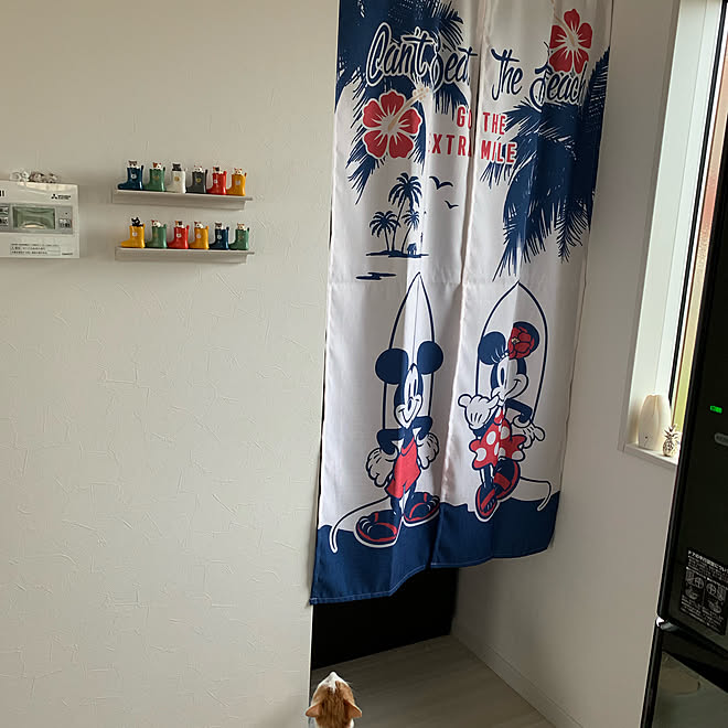 白いのれん サーフィン サーフテイスト サーフィン雑貨 ミッキー ミニー ミッキー ミニー などのインテリア実例 19 07 23 04 39 Roomclip ルームクリップ