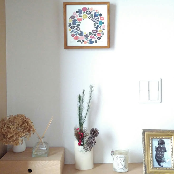 玄関 入り口 手作りリース 建売住宅 正月飾り 北欧雑貨 などのインテリア実例 19 01 03 16 52 Roomclip ルームクリップ