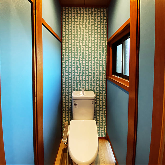 北欧 レトロ リノベーション アクセントクロス バス トイレのインテリア実例 19 12 03 16 25 47 Roomclip ルームクリップ